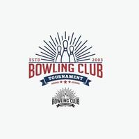 Bowling Abzeichen Logo Vektor Design-Vorlage