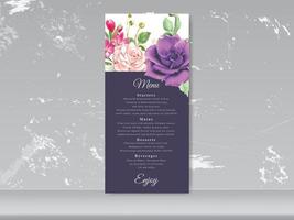 Hochzeitseinladungskartenset schönes Blumenaquarell vektor