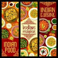 indisk kök mat med kött och vegetabiliska curry vektor