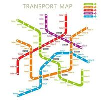 Metro, U-Bahn oder unter Tage Transport System Karte vektor