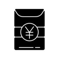 Hong Bao schwarze Glyphe Symbol vektor