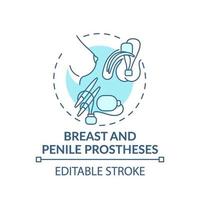 Konzeptikone für Brust- und Penisprothesen vektor