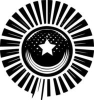 patriotisk - svart och vit isolerat ikon - vektor illustration