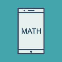 Mathe studieren auf mobilem Vektorsymbol vektor