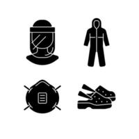 medicinsk utrustning svart glyph ikoner som på vitt utrymme vektor