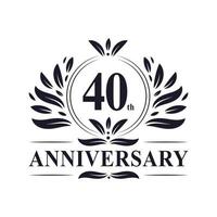 Feier zum 40-jährigen Jubiläum, luxuriöses Logo-Design zum 40-jährigen Jubiläum.