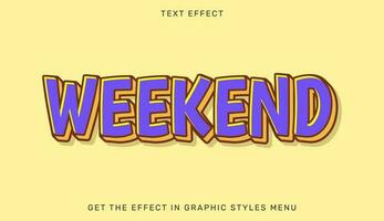 Vektor Illustration von Wochenende Text bewirken