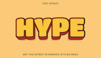 hype redigerbar text effekt mall i 3d stil vektor