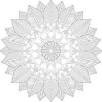 vektor teckning för färg bok. geometrisk blommig mönster. kontur teckning på en vit bakgrund. mandala.