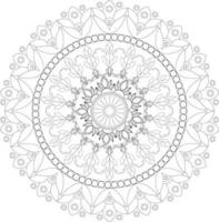 vektor teckning för färg bok. geometrisk blommig mönster. kontur teckning på en vit bakgrund. mandala.