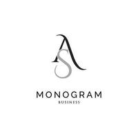 Initiale Brief wie Monogramm Symbol Logo Design Vorlage vektor