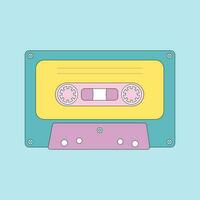 årgång kassett. retro kassett med pop- låtar från de 80s och 90-tal. vektor tecknad serie illustration