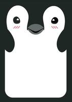 huvud pingvin PM hälsning kort vektor