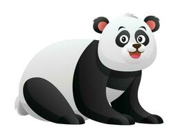 söt panda tecknad serie illustration isolerat på vit bakgrund vektor