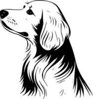 gyllene retriever, svart och vit vektor illustration