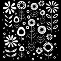 blomma mönster - minimalistisk och platt logotyp - vektor illustration