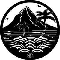 hawaii - svart och vit isolerat ikon - vektor illustration