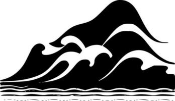 Wellen, schwarz und Weiß Vektor Illustration