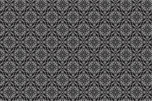 nahtlos ethnisch Muster wiederholt Ikat ogee Kunst Blumen- und geometrisch Elemente schwarz und Weiß modern Stammes- Design Textur, Jahrgang, Stoff, Teppich Kleidung Volk Stich Stickerei Vektor Hintergrund