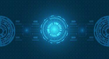 abstrakt modern teknologi bakgrund innovation begrepp till förbindelse vektor illustration, digital trogen cirkel och form och vit lysande ljus