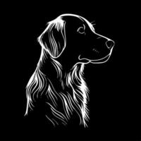 gyllene retriever, minimalistisk och enkel silhuett - vektor illustration