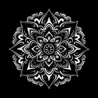 Mandala - - schwarz und Weiß isoliert Symbol - - Vektor Illustration