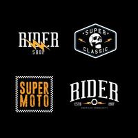 Motorrad Jahrgang Grafik Logo Vektor Design