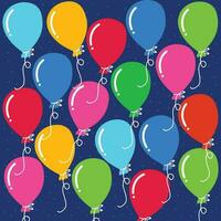 Lycklig födelsedag ballong för fest inbjudan och några dekoration vektor
