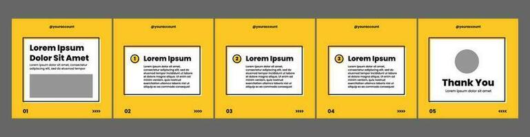 Karussell Vorlage Layout zum Sozial Medien Beiträge. Gelb Thema Sozial Medien Vorlage vektor