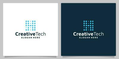 Inspiration Logo Initiale Brief h abstrakt mit Technik Stil und Gradient Farbe. Symbole zum Geschäft, Internet und Technologie. vektor