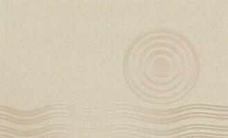Sand Strand Textur mit einfach spirituell Muster im japanisch Zen Garten mit konzentrisch Kreise und parallel Linien geharkt auf glatt sandig Oberfläche hintergrund,harmonie,meditation,zen mögen Konzept vektor