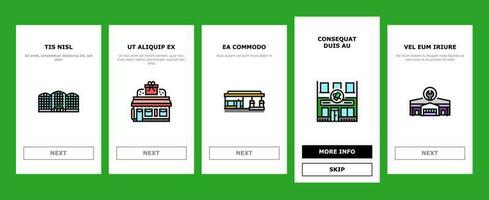 Geschäft Geschäft Markt Verkauf Onboarding Symbole einstellen Vektor
