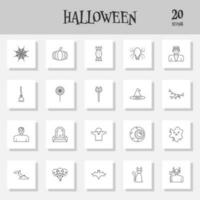 Illustration von Halloween Symbol oder Symbol einstellen im Linie Kunst. vektor