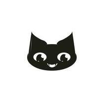 Karikatur schwarz Katze Gesicht Vektor Symbol Illustration