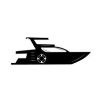 silhuett Yacht vektor ikon illustration