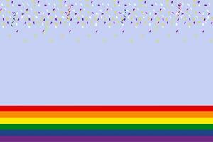 Stolz Monat Hintergrund lgbtq Stolz Flagge Farben. Vektor Banner mit Regenbogen Herz. Symbol von Stolz Monat Juni Unterstützung. Kopieren Raum