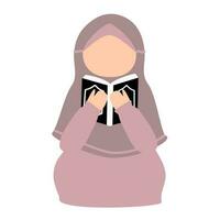 illustration av muslim flicka läsa quran vektor