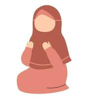 söt muslim flicka bön- illustration vektor
