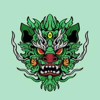 Drachen Kopf Konzeptillustration, perfekt zum T-Shirt, bekleidung oder Fan-Shop Design vektor