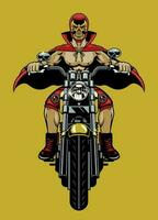 luchador brottare ridning de motorcykel vektor