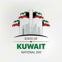 kuwait nationell dag bakgrund. baner, affisch, hälsning kort. vektor illustration.