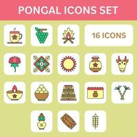 bunt pongal Symbol oder Symbol Satz. vektor