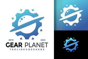 Brief s gaer Planet Logo Vektor Symbol Illustration
