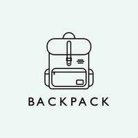 Linie Kunst Rucksack Logo Symbol Design Vektor minimalistisch, rucksack Schule Design