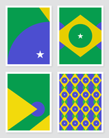 Geometrische Brasilien Flagge Konzept Designs vektor