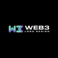 w3 webb3 logotyp ikon vektor illustration