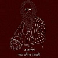 Rabindra Jayanti Vektor.Rabindranath tagore Jayanti Feier Sozial Medien Post. vektor