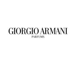 Giorgio Armani Parfums Marke Kleider Logo Symbol schwarz Design Mode Vektor Illustration
