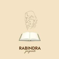 Rabindra Jayanti Sozial Medien Post . Rabindranath tagore Geburt Jahrestag auf das 25 Tag von Boishakh vektor