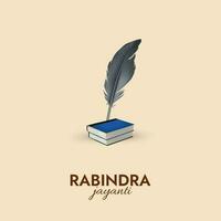 Rabindra Jayanti Sozial Medien Post . Rabindranath tagore Geburt Jahrestag auf das 25 Tag von Boishakh vektor